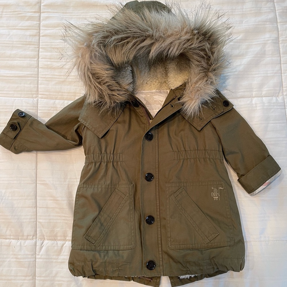 Burberry Fur Hood Coat 12M barely worn